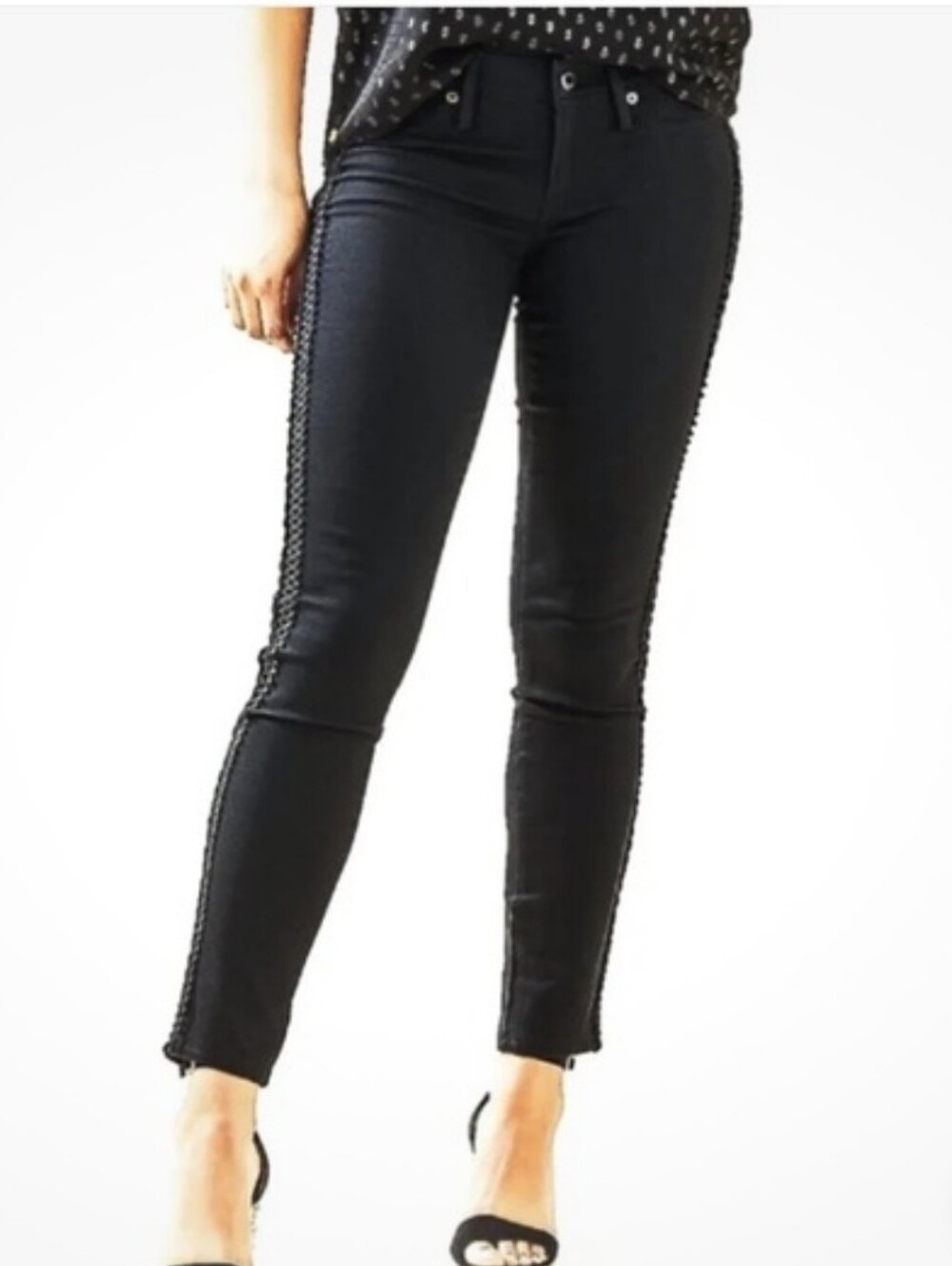 Lilly Pulitzer South Ocean Skinny Jeans Size 4 Onyx Black